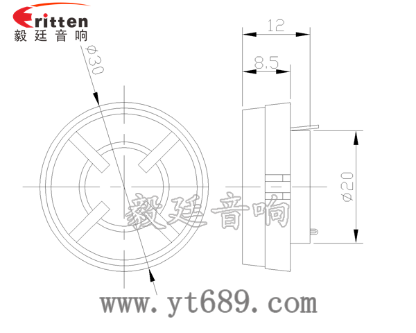 30mm3W蓝牙音箱高音喇叭成品图