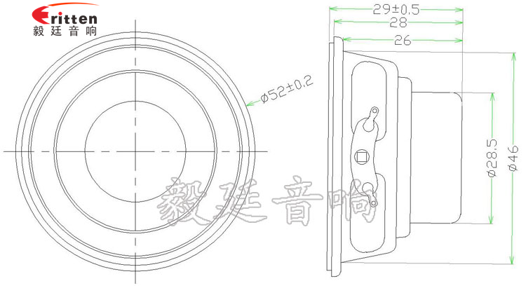 52mm4Ω8W蓝牙音箱喇叭成品图