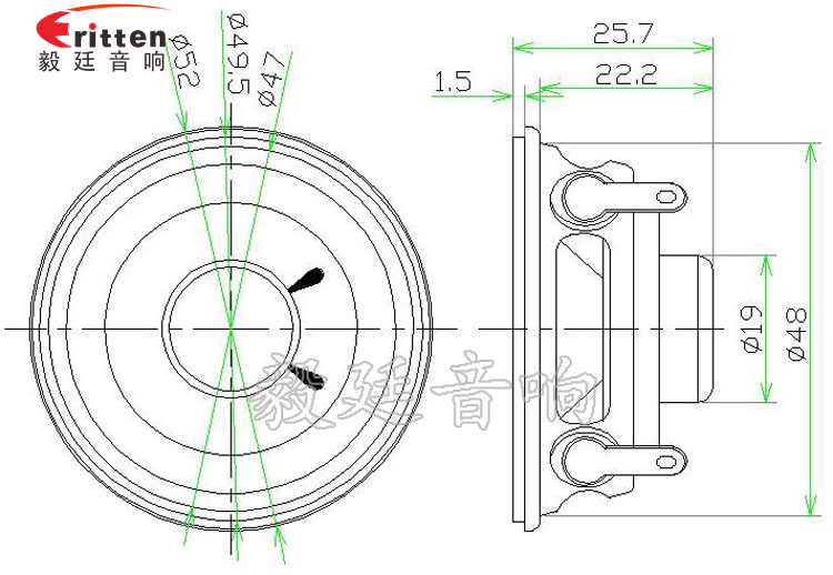 52mm5W蓝牙音箱喇叭成品图