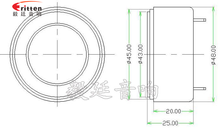 45mm15W高音多媒体喇叭成品图